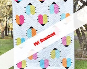 Love Bugs Quilt Pattern: 58x81 Villa Rosa Design (PDF Download)