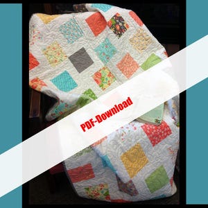 Salt Water Taffy a Charm Pack Pattern di Orphan Quilts per Villa Rosa Designs 52"x58" DOWNLOAD SOLO PDF