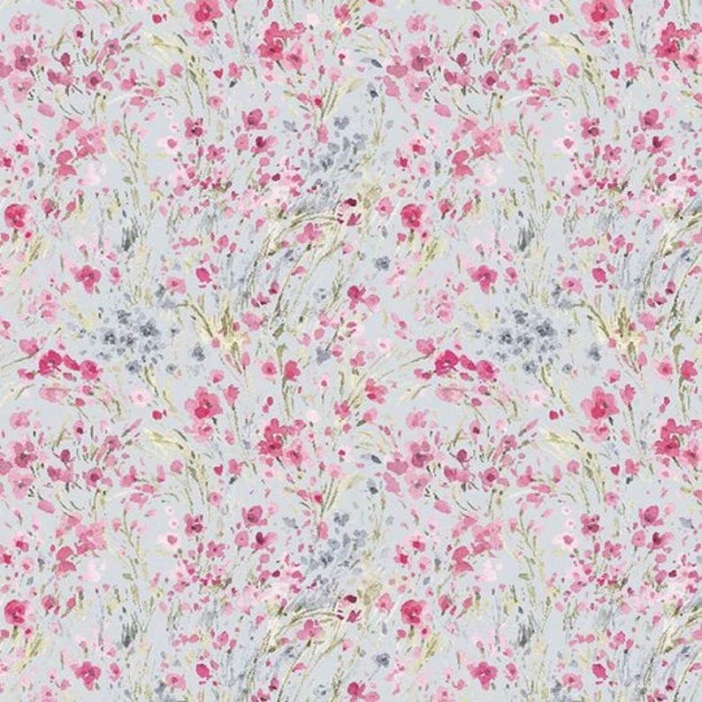 Blush Garden Ditsy Floral Grey by Wilmington Prints 17776937 Etsy