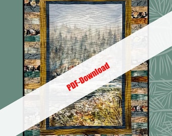 On Key Quilt Panel Pattern: 42x60 Villa Rosa Design (PDF Download)