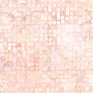 May include: A soft, abstract pattern in peach, cream, and pale lavender hues. The design presents a grid-like arrangement of irregular, rectangular shapes, producing a textured, watercolour effect. The overall aesthetic is gentle and muted.