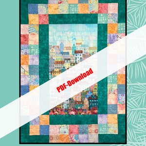 DOWNLOAD DE PDF - Hillside Charm a Panel & Charm Pack Pattern por Sugar Pine por Villa Rosa Designs Somente padrão 59x77