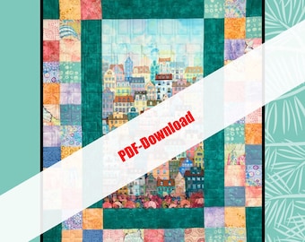 PDF DOWNLOAD - Hillside Charm a Panel & Charm Pack Pattern by Sugar Pine by Villa Rosa Designs 59x77 Pattern Only