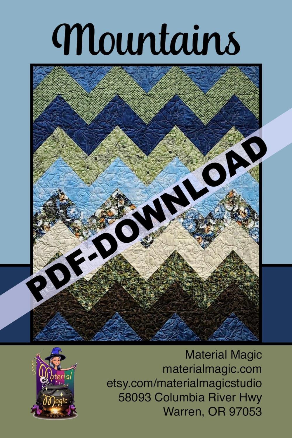 Mountains Quilt Pattern 56 X 63 by Melissa Milligan From Villa Rosa ...