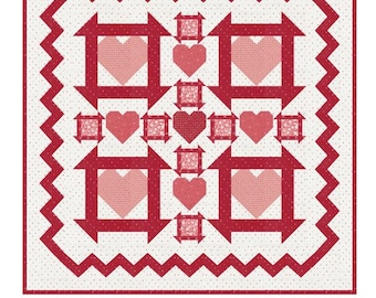 Churning Hearts Quilt Pattern Lamb Farm Designs Heart Quilt Pattern Valentine Quilt Pattern Beginner Quilt 39x39