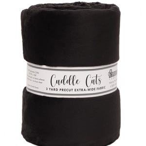 MINKY - Cuddle Cuts Black by Shannon Fabrics  90 inch by 108 inch Wide MINKY  Fabric Yardage 1 Piece Roll