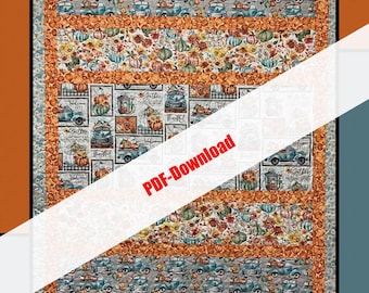 Pumpkin Pie Quilt Pattern by Heidi Cook - 49x60 (PDF Download)