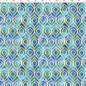 Halcyon 2 Peacock Blue  24HN-2 by Jason Yenter for In The Beginning Fabrics