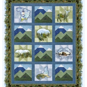All Pacific Northwest Material Magic Panel Quilt Pattern 62.5 x 76.5 ***PATTERN ONLY***
