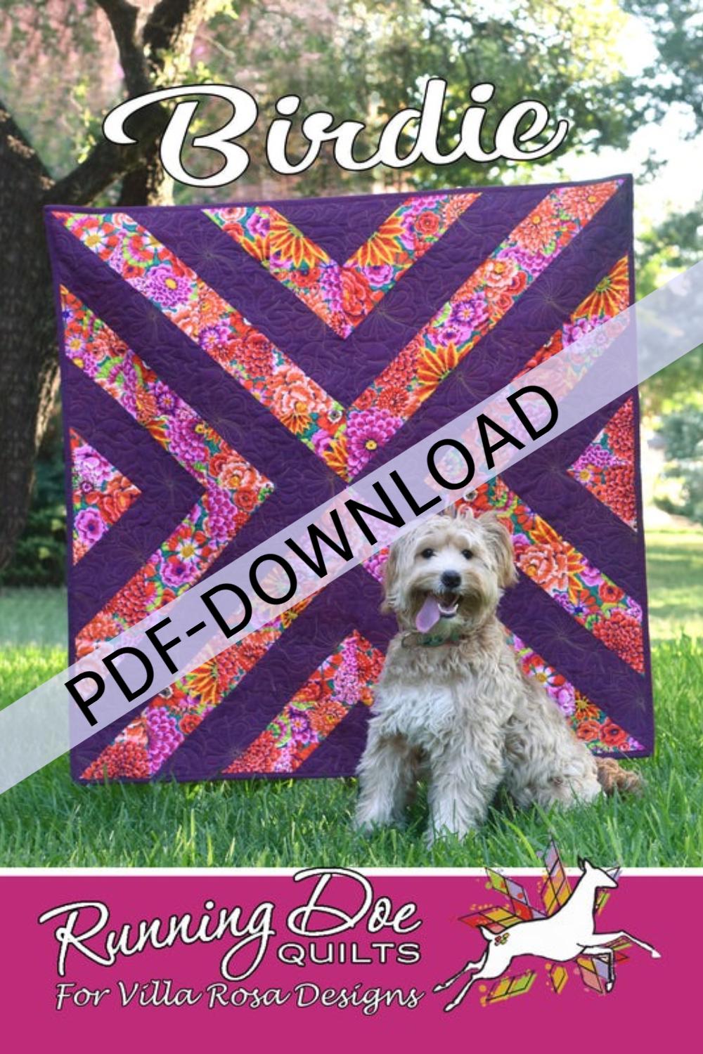 PDF Download Birdie by Running Doe Quilts for Villa Rosa Designs 40x40 PATTERN ONLY