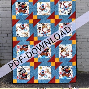 Scarica PDF Ahoy di Running Doe Quilts per Villa Rosa Designs 48x64 SOLO MODELLO