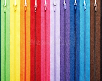YKK #3 24 Inch Nylon Coil Zipper Long Pull Bag Zipper Sewing Zipper - Multiple color choices