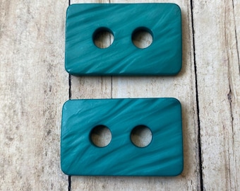 Teal Rectangle Button 55mm Large Button Sewing Button Coat Button Craft Button