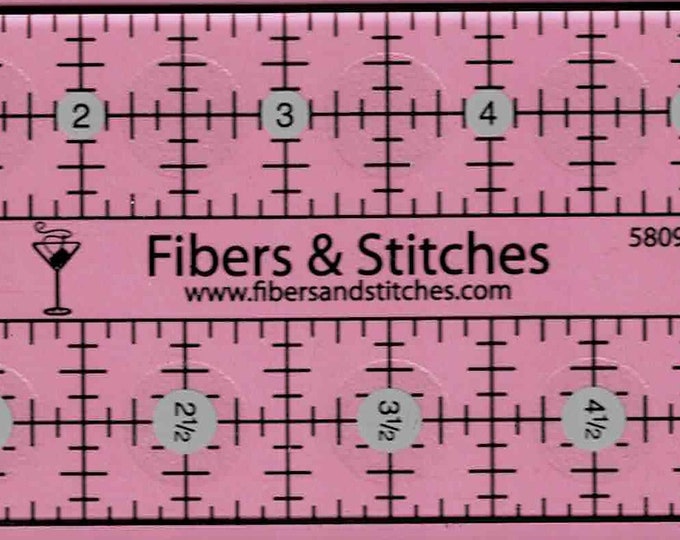 Sweet Creative Grids Ruler. 2.5" x 6.5" Fibers & Stitches