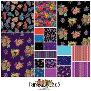 Fantasticats by Laurel Burch Clothworks  - 40  2.5&quot; strips