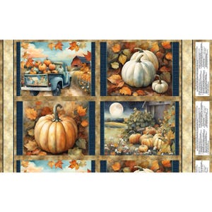 Glorious Fall Placemat Panel: Autumn Barns & Pumpkins, 24&quot; Wilmington Prints (#13)