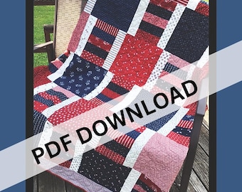 1776 A Fat Quarter Pattern 58x68 an Orphan Quilt Design for Villa Rosa Designs  (PDF Download)