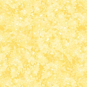 Puede incluir: Un patrón sin costuras con un diseño floral amarillo. El fondo es de color amarillo pálido y las flores son de un amarillo ligeramente más brillante. Las flores son abstractas y tienen un efecto acuarela.