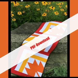 Download digitale **Maple Grove A Fat Quarter Table Runner Pattern di Orphan Quilt Designs per Villa Rosa Designs 15x47