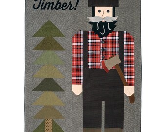 Timber Lumberjack Quilt Pattern Applique Quilt Pattern Rustic Quilt Pattern Cabin Quilt Pattern