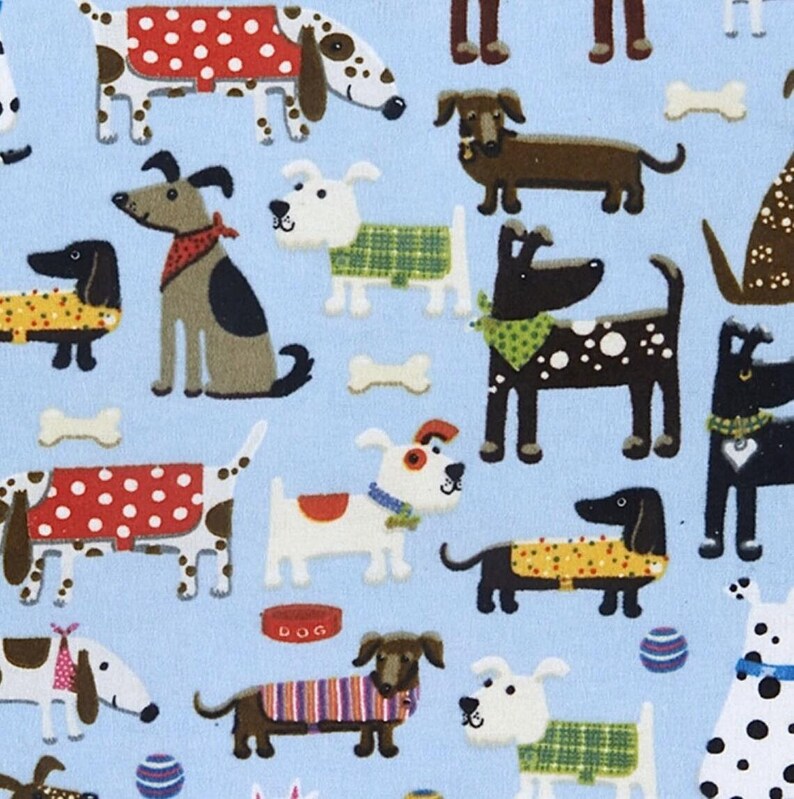 FLANNEL Dogs in Coats by AE Nathan Fabrics 44 Wide 100 Etsy