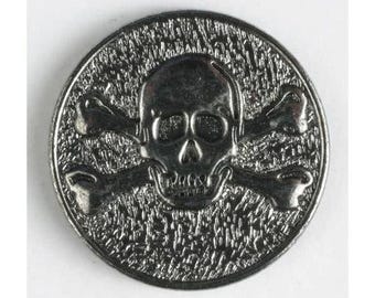 Antique Silver Skull Button 20mm Metal Button Gothic Button Sewing Button