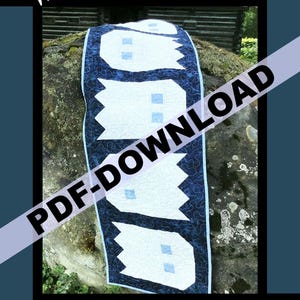 Runner da tavolo Ghosties di Tricia Lynn Maloney per Villa Rosa Designs 16"x57" SOLO DOWNLOAD PDF