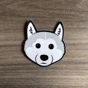 Husky Puppy Dog Sticker, Malamute Puppy Sticker image 1