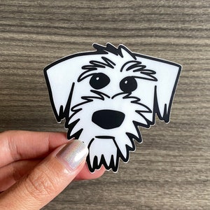 Scruffy Bearded Dog Vinyl Sticker, Terrier Sticker