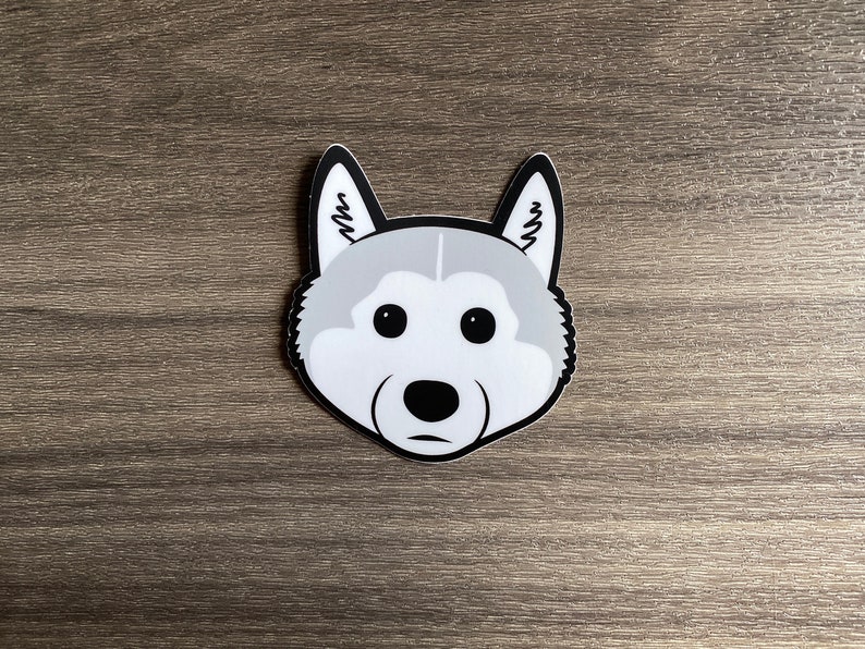 Husky Puppy Dog Sticker, Malamute Puppy Sticker image 1