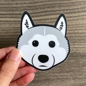 Husky Puppy Dog Sticker, Malamute Puppy Sticker image 3