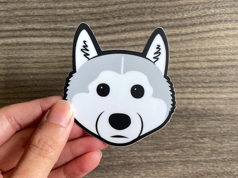 Husky Puppy Dog Sticker, Malamute Puppy Sticker image 3