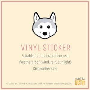 Husky Puppy Dog Sticker, Malamute Puppy Sticker image 6