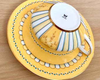 Wedgewood Harlequin Yellow Ribbon Cup & Saucer Set - Etsy