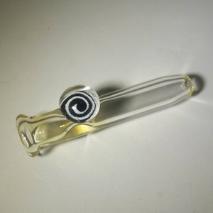 Handmade Glass Black and White Swirl One Hitter