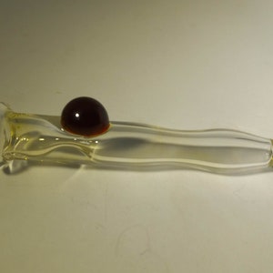 Handmade Glass One Hitter - Garnet Bead with Silver Fume