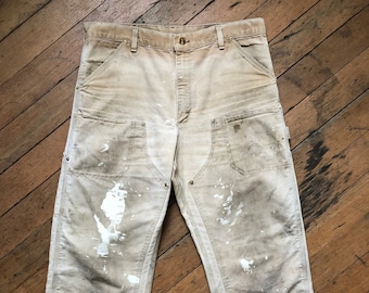 OFERTA Pantalones de trabajo Carhartt vintage de los años 90 con doble rodilla, talla W 35, hechos en EE. UU.