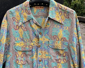芸能人愛用のルームウェア 20% OFF SALE // Vintage 1940s Long Sleeve Rayon Shirt - Etsy トップス