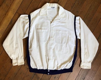 Vintage 1950er Jahre zweifarbige Cordjacke