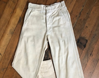 30% SALE Vintage 1930er Jahre Baumwollhose Hose W28 high waist