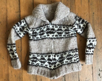 vintage 1950s 60s KIDS Cowichan sweater