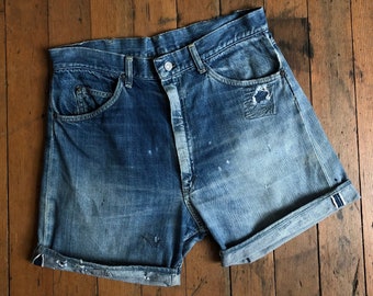 vintage 1950s JC Penney selvedge denim shorts