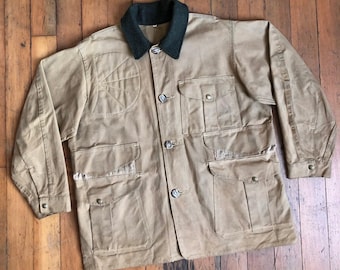 Vintage 1980s Distressed Filson Tin Cloth Cruiser Jacket