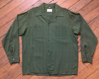 vintage 1950s green long sleeve shirt