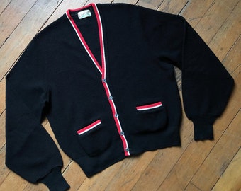 vintage 1950s black cardigan sweater