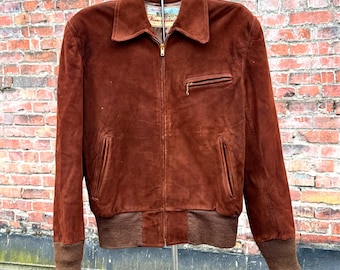 Vintage 1940s Suede Leather Cropped Jacket - Etsy