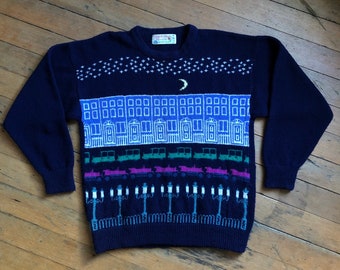 vintage 1980s novelty night sky sweater