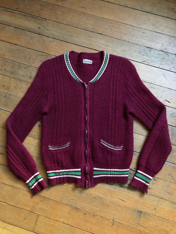 Vintage 1950s Zip up Sweater - Etsy