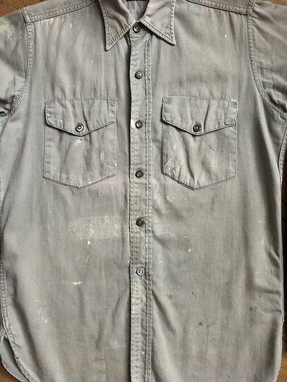 Vintage 1950s Big Smith well worn work shirt - image 5