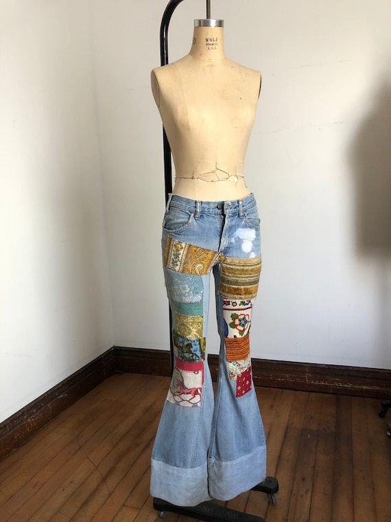 Vintage 1970s Patchwork LEVIS Denim Jeans - Etsy